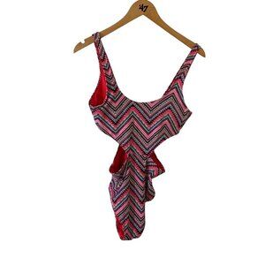 Arie Women's Cut Out Multi Colorful Swimsuit One Piece - Medium